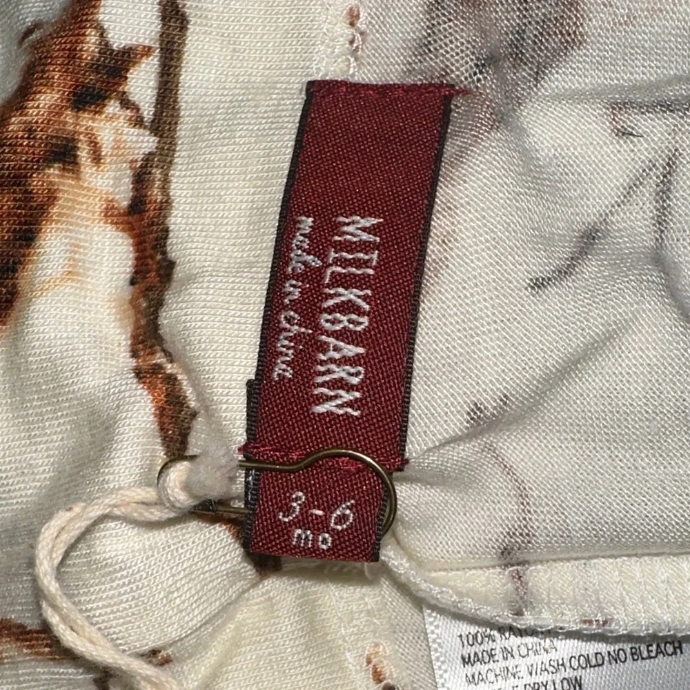 NEW Milkbarn Cream Beanie with Brown Owl Print